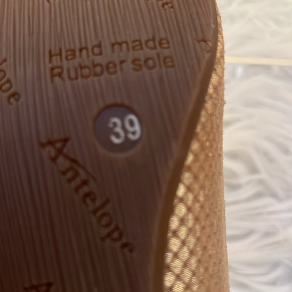 Antelope Women’s Gold Snakeskin Leather Ankle Boots Size EU 39/US 8.5 - Picture 13 of 14